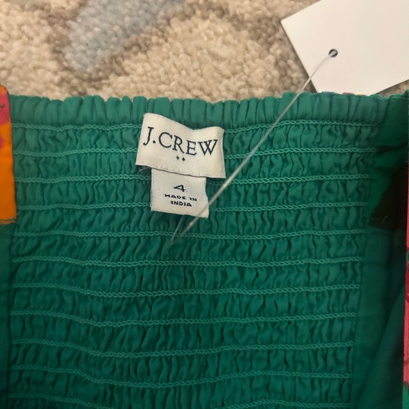 J. Crew Green Tropical Floral Halter Midi Dress with Bright Accents - Picture 9 of 12